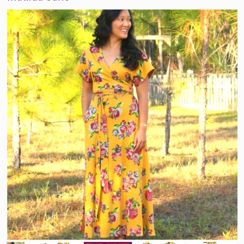 Matilda Jane Gold Floral Wrap Maxidress